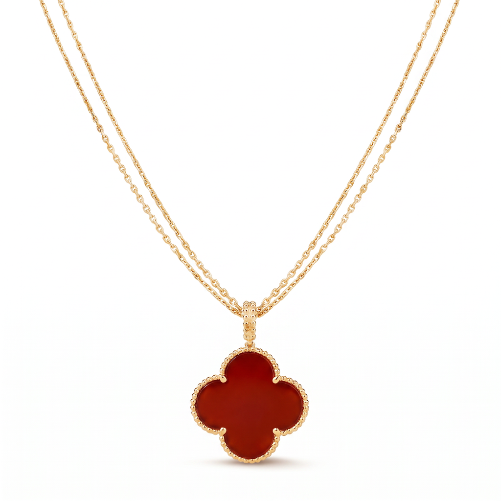 Magic Alhambra Carnelian Clover 1 Motif Necklace