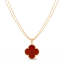 Magic Alhambra Carnelian Clover 1 Motif Necklace