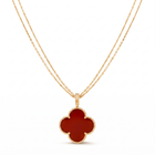 Magic Alhambra Carnelian Clover 1 Motif Necklace
