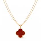 Magic Alhambra Carnelian Clover 1 Motif Necklace