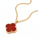 Magic Alhambra Carnelian Clover 1 Motif Necklace