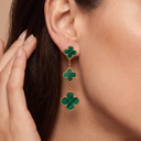 Magic Alhambra Malachite Clover 3 Motifs Drop Earrings