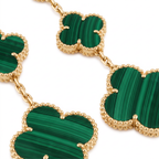 Magic Alhambra Malachite Clover 3 Motifs Drop Earrings