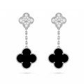 Magic Alhambra Onyx 2 Motifs Drop Earrings