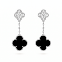 Magic Alhambra Onyx 2 Motifs Drop Earrings