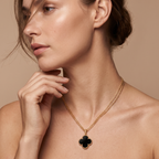 Magic Alhambra Onyx Clover 1 Motif Necklace