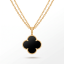 Magic Alhambra Onyx Clover 1 Motif Necklace