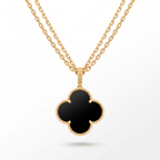 Magic Alhambra Onyx Clover 1 Motif Necklace