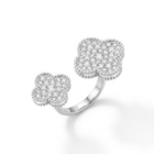 Magic Alhambra Paved Clover Between-the-finger Ring