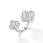 Magic Alhambra Paved Clover Between-the-finger Ring