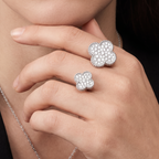 Magic Alhambra Paved Clover Between-the-finger Ring