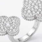 Magic Alhambra Paved Clover Between-the-finger Ring
