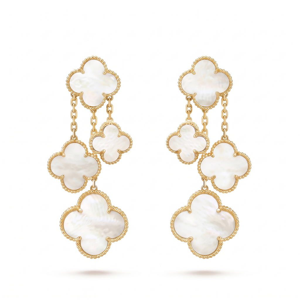 Magic Alhambra Pearl Clover 4 Motifs Earrings