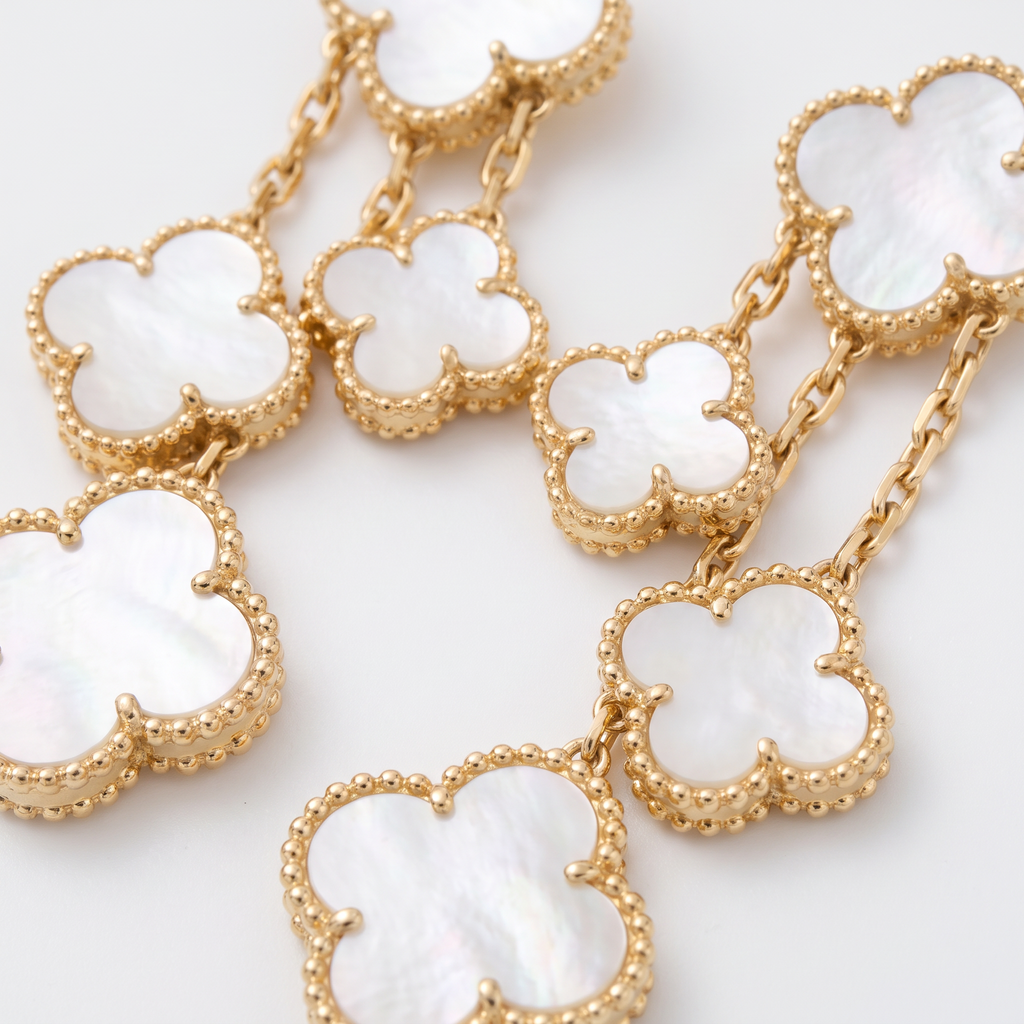 Magic Alhambra Pearl Clover 4 Motifs Earrings