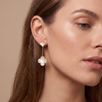 Magic Alhambra White Mother Of Pearl Clover 2 Motifs Earrings