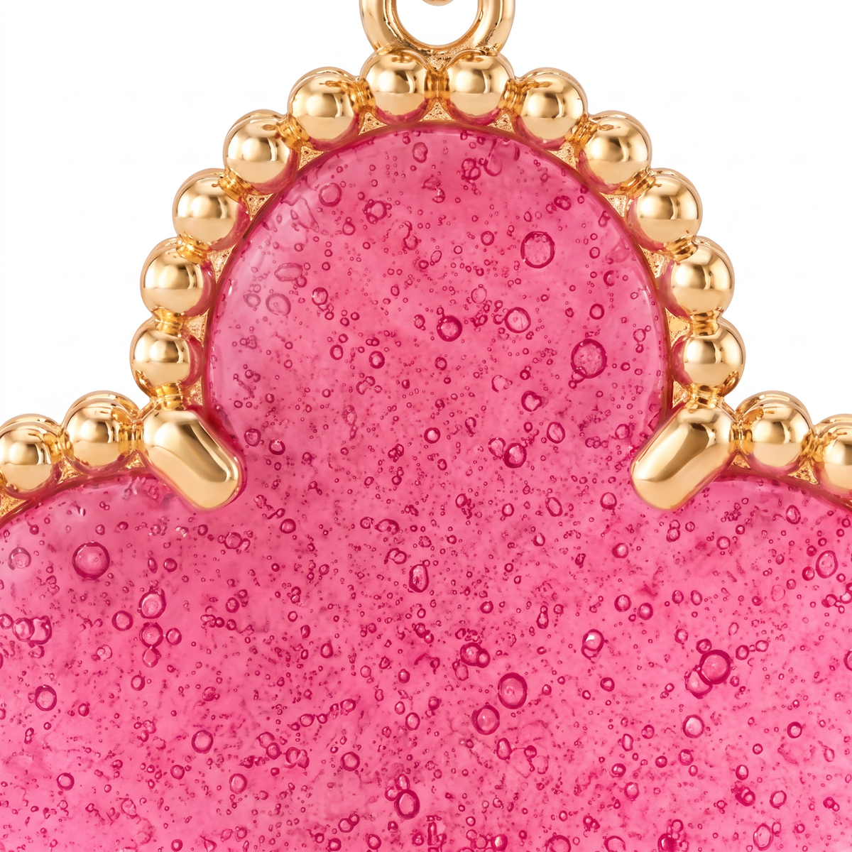 Magic Lucky Pink Enamel Motifs Drop Earrings