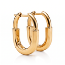 Medium T Lock Hoop Earrings