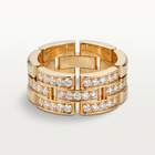 Maillon 3 Row Half-Paved Ring