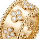 Medium Perlée Clover Diamonds Band Ring