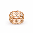 Medium Perlée Clover Diamonds Band Ring