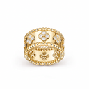 Medium Perlée Clover Diamonds Band Ring