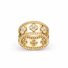 Medium Perlée Clover Diamonds Band Ring