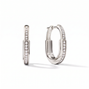 Medium T Lock Full-paved Hoop Earrings