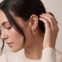 Medium T Lock Full-paved Hoop Earrings