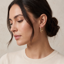 Medium T Lock Full-paved Hoop Earrings