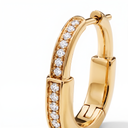 Medium T Lock Full-paved Hoop Earrings