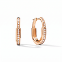Medium T Lock Full-paved Hoop Earrings