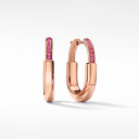 Medium T Lock Rose Edition Hoop Earrings