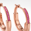 Medium T Lock Rose Edition Hoop Earrings