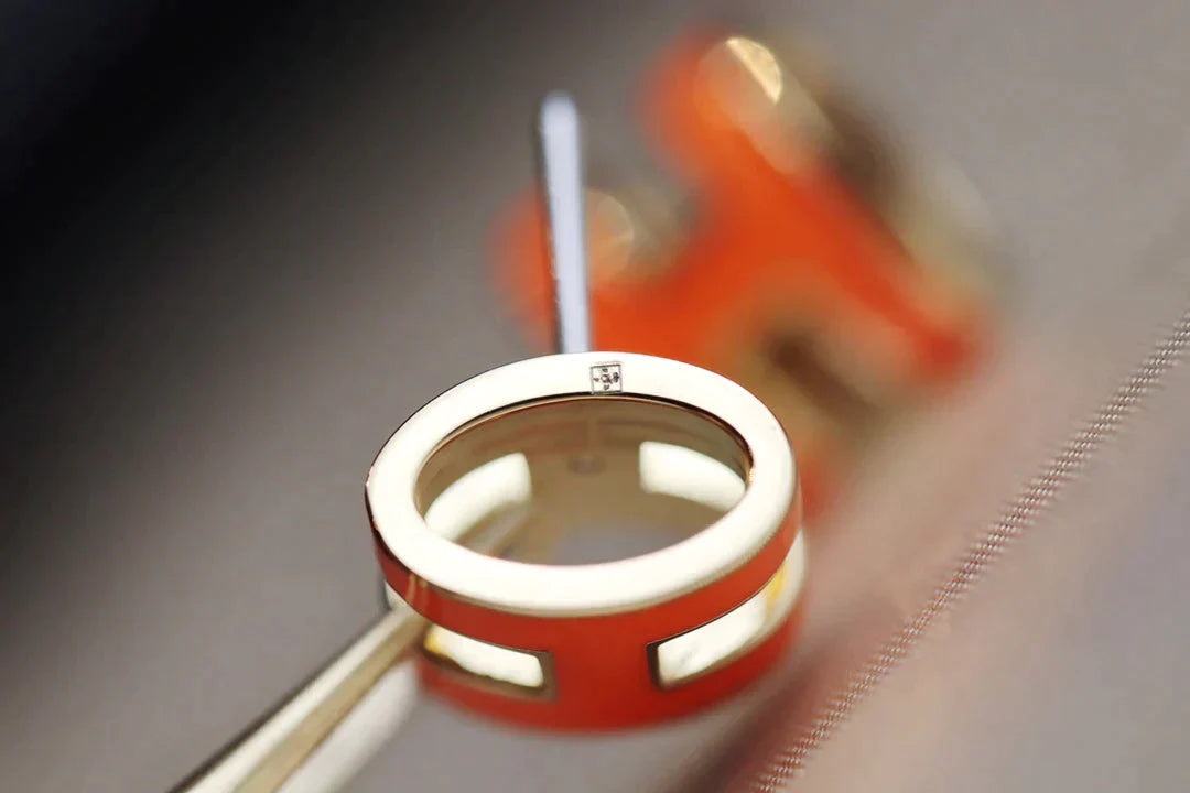 Mini Pop H Earrings Orange Enamel Iconic H Design High Quality