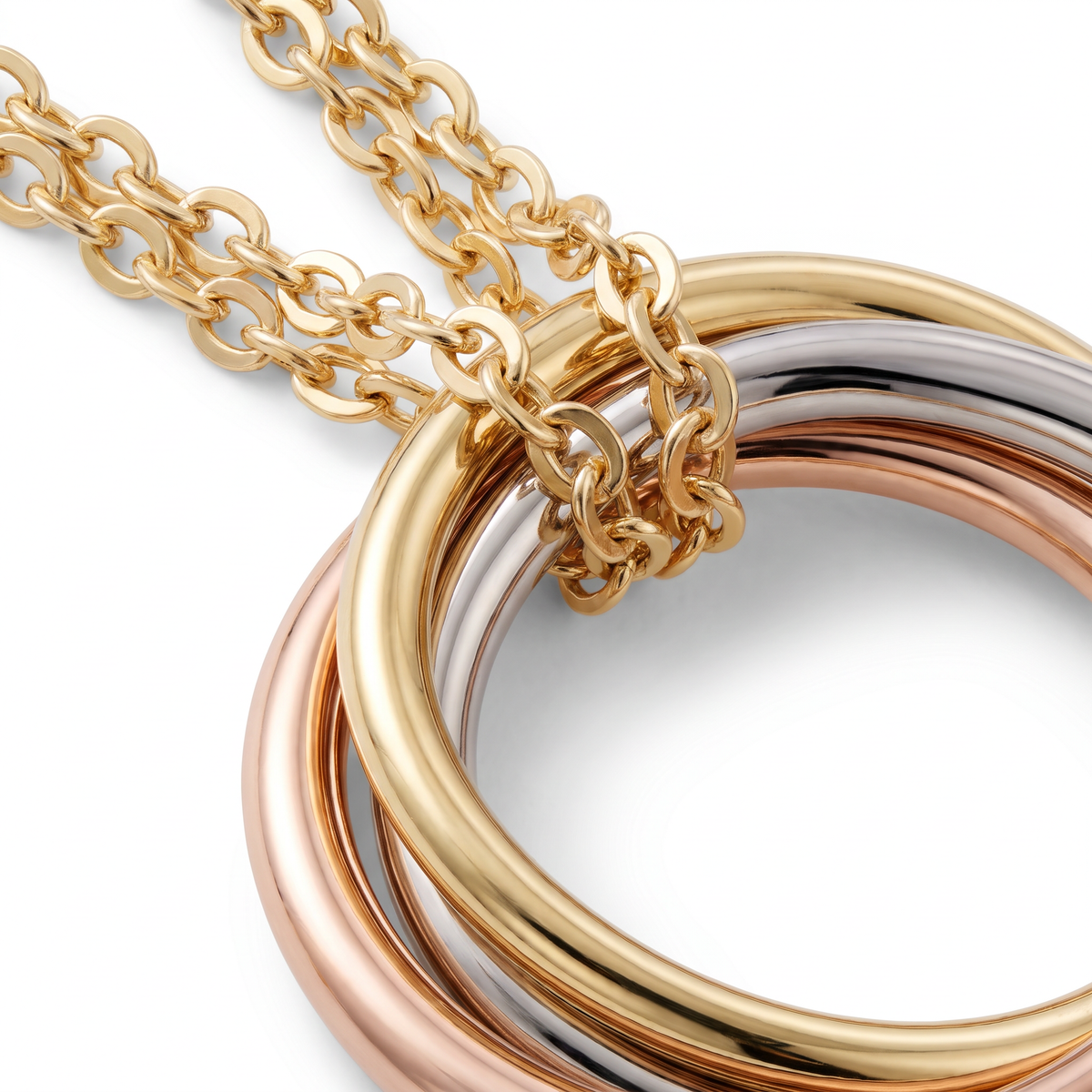 Mini Trinity Double-Chain Necklace