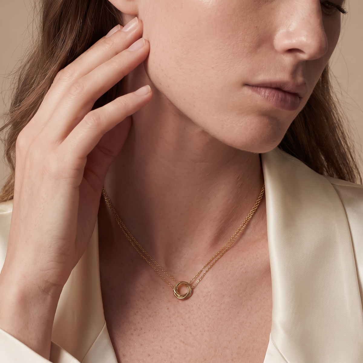 Mini Trinity Double-Chain Necklace