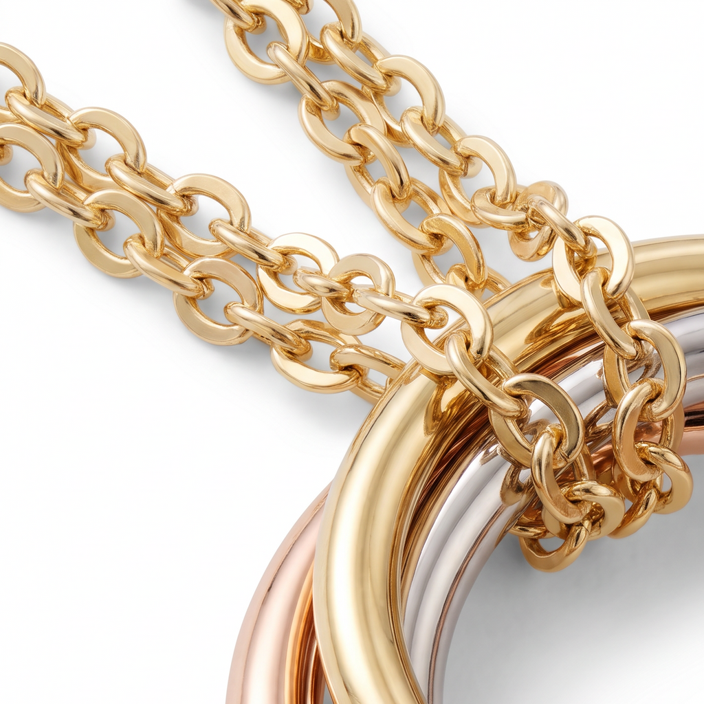 Mini Trinity Double-Chain Necklace