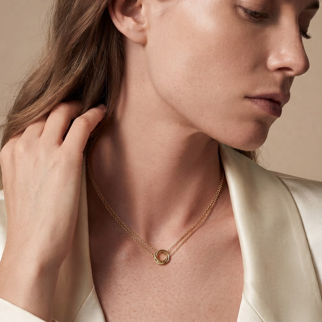 Mini Trinity Double-Chain Necklace