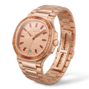 Nautilus 7118 Rose Dial Gemstone Paved Automatic Watch