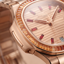 Nautilus 7118 Rose Dial Gemstone Paved Automatic Watch