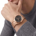 Overseas 49150 Black Dial Pink Gold Automatic Men's Watch
