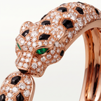 Panthère Head Half-Paved Medium Cuff Bracelet