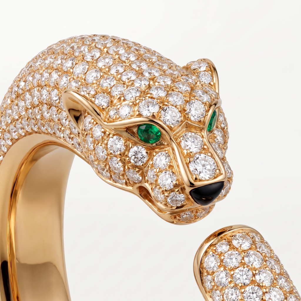 Panthère Head Pavé Cuff Bracelet