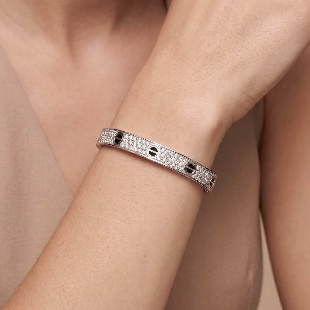 Pavé Ceramic Love Bracelet