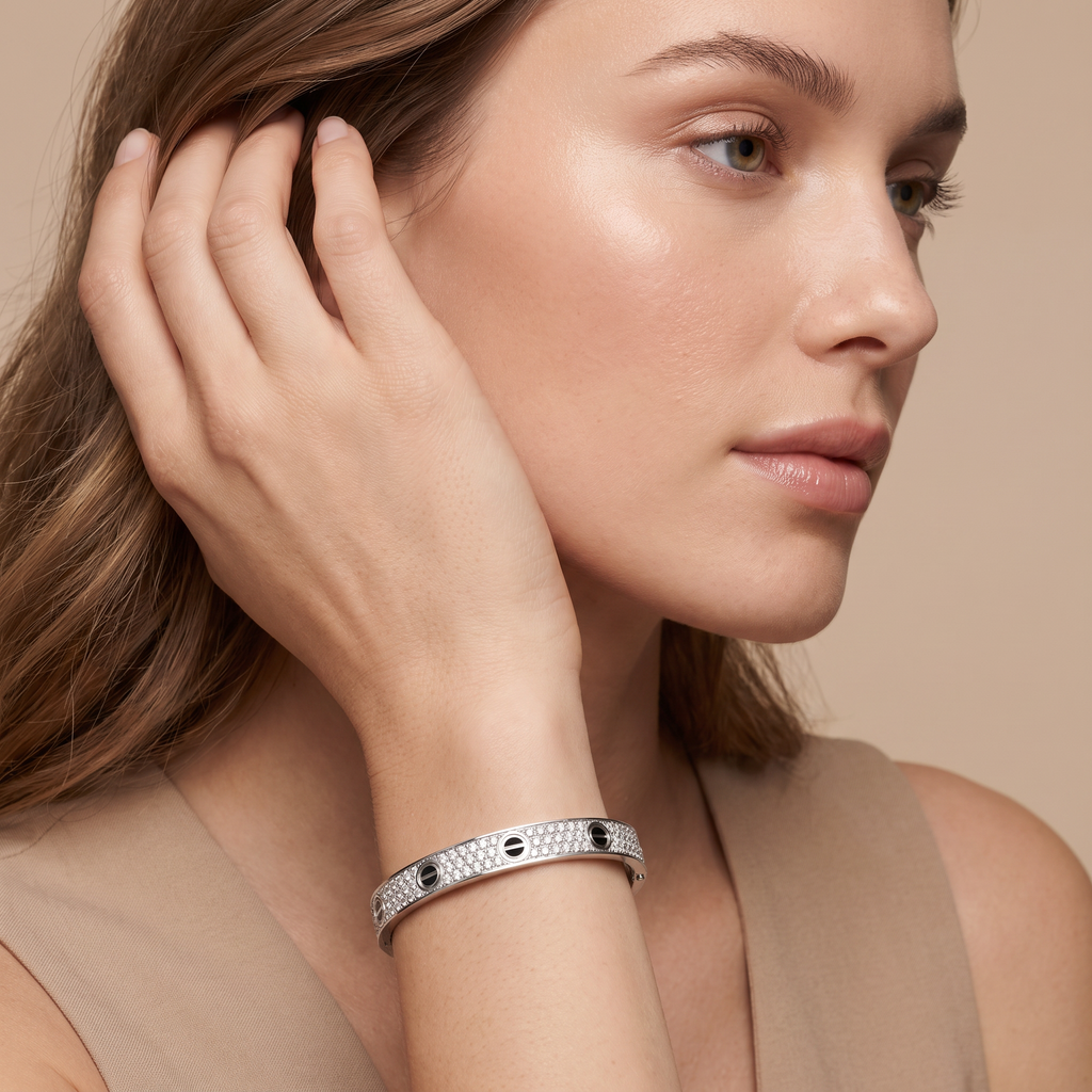 Pavé Ceramic Love Bracelet