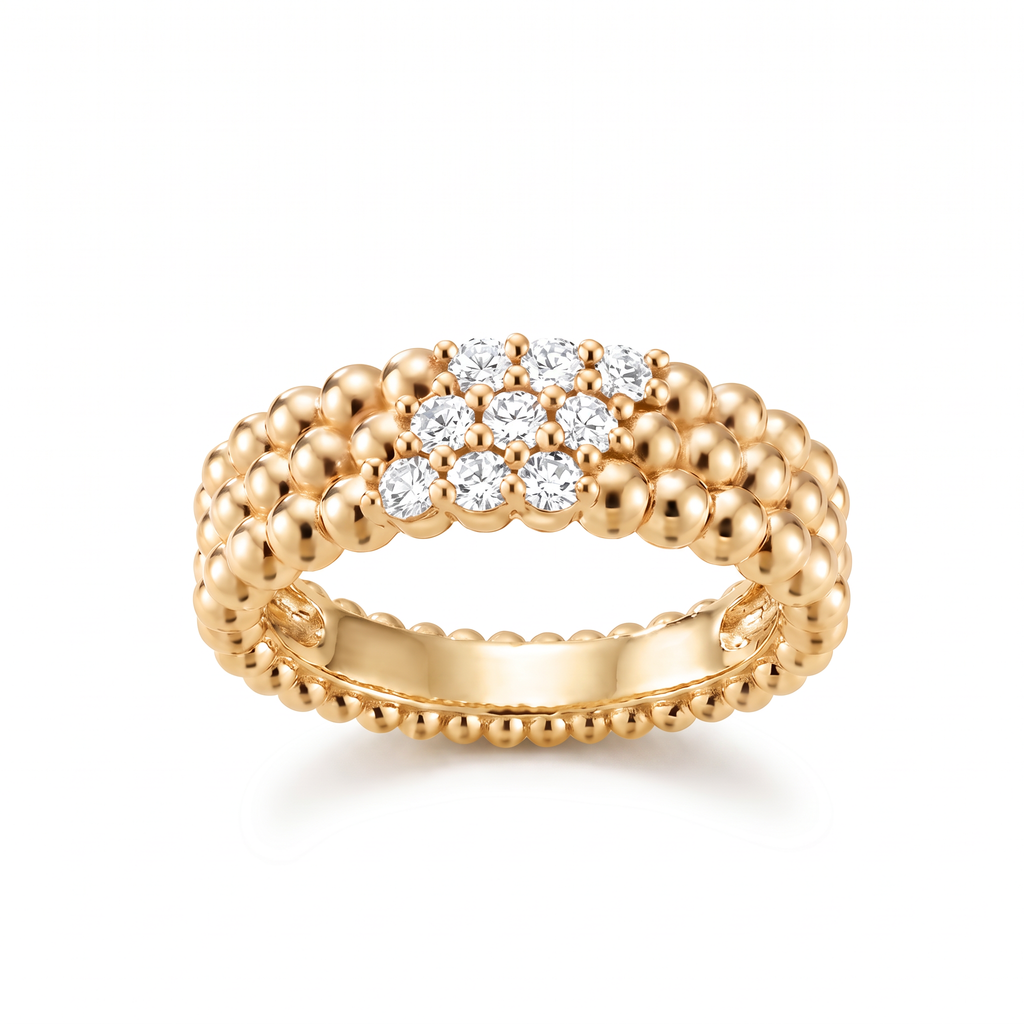Perlée 3 Row Beaded Ring