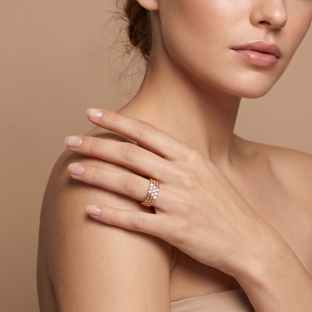 Perlée 3 Row Beaded Ring