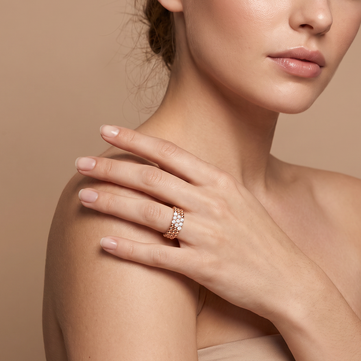 Perlée 3 Row Beaded Ring
