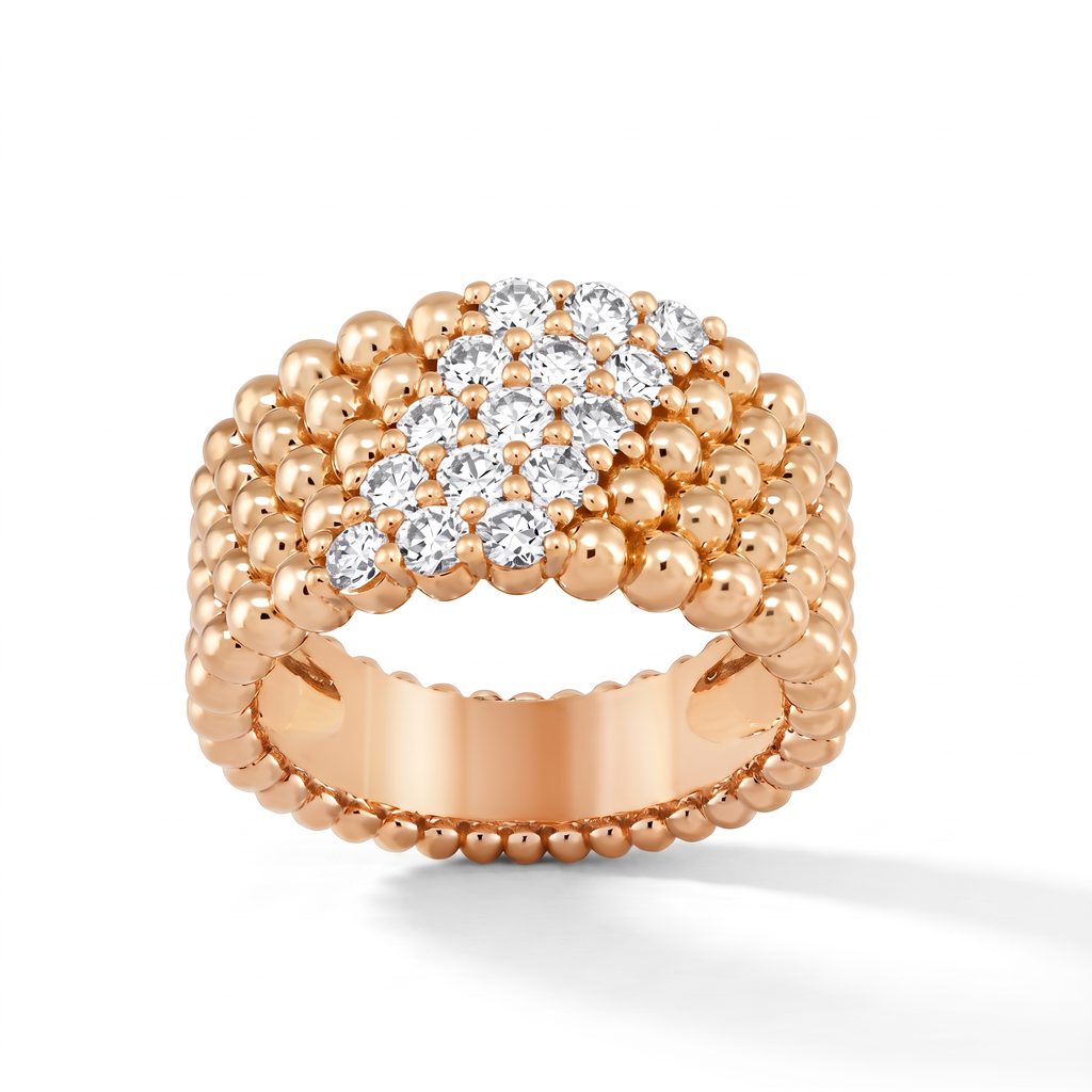 Perlée 5-Row Pavé Ring