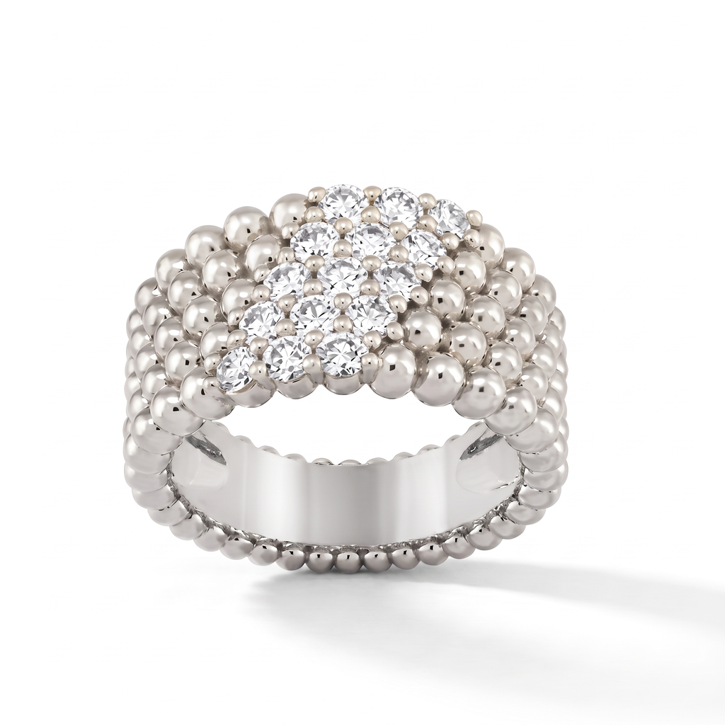 Perlée 5-Row Pavé Ring